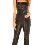 L'Academie L’academie Palais Leather Slim Leg Jumpsuit XS Black Photo 7