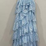 Jovani  Gown 38144 Light Blue Tiered Ball Gown with Slit Sz 0 NEW Photo 0