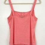 Harlowe $ Graham New Harlowe & Graham Ribbed Button Front Square Neck Tank Top Coral Photo 10