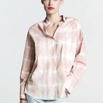 ZARA Dusty Pink Tie Dye Button Up Long Sleeve Shirt Photo 0