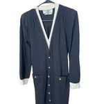 Vintage Pat Sandler For Wellmore Black White Wool Blend Sweater Dress Size 6‎ Photo 1