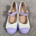 Women’s Purple Chunky Heel Mary Jane Pumps Cute Bow & Hearts Round Toe Size 6 Purple Photo 1