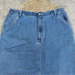 L.L. Bean Women’s Vtg Denim Cotton Midi Skirt Back Slit A Photo 2
