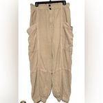 Urban Outfitters  Isla Slouchy Linen Jogger Cargo Pants Large High Waist Photo 3