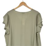 Zenobia  Sage Green Lightweight Flutter Sleeve Blouse size 2X NWT V Neck Photo 3