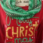 Holiday Time New Merry Christmas & Scarf L/S Tee Shirt Top Set Photo 1