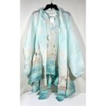 Zimmermann Seascape Illuminate Billow Organza Mini Dress Blue Silk Linen XS NWT Photo 9