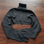 Valentino Black Chic Feminine Turtleneck Crop Merino Wool Sweater Size Small Photo 6