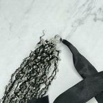 Black Multi Strand Beaded Ribbon Tie Necklace Photo 10