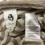 Flawless  Women’s Button Down Tan and Cream Striped Ling Sleeve Shirt- Medium Photo 5