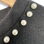 ZARA  | Women's Size 5 | Black Short Sleeve Top w/ Pearl Accented Round Collar Photo 4