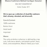 Anthropologie NWT Maeve Cashmere Belted Cardigan Sweater Size M Photo 4