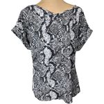 Hippie Rose New  Snake Print Top Black White Size L Large Front Twist Photo 2