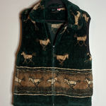 American Vintage Vtg sherpa fleece Horse zip up vest Photo 0