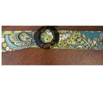 Vera Bradley  Floral Fabric Belt Reversible 43.5" long Green Blue Tortoise Buckle Photo 2