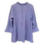 Habitat  Purple Black Striped Button Down Blouse Sz XL Photo 5