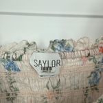 Saylor  Cropped Top Womens XS Multicolor Floral‎ Smocked Puff Sleeve Square Neck Photo 4