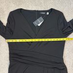 Ralph Lauren Lauren  Long Sleeve Draped Front Jersey Dress Black 14 Photo 6