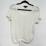 Sanctuary  White Short Sleeve Tie Front Tee Shirt S Photo 3