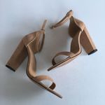 ASOS ankle strap heeled sandals suede Womens Size 6.5 = US SIZE 8.5 Nude Photo 0