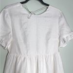 By Egreis White Baby Doll Top Size Medium Scoop Neck Square Cutout Back NWT Photo 4