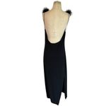 Coperni Feather Boa Jersey Midi Dress in Black 42 New Womens Backless Size undefined Photo 6