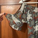 YA Los Angeles Paisley Cold Shoulder Blouse Photo 3