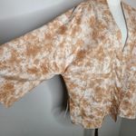 Anthropologie Solitaire Tan White Suedette Open Front Kimono Sleeve Jacket Sz L Photo 3