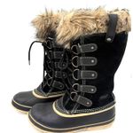 Sorel  Women's Black Joan of Arctic Tall Fur Snow Boots Size 10 Photo 3