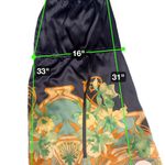 Blingual Navy Satin Midi Dress with Art Nouveau Print – Size 2 Black Photo 1