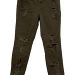 Silver Crush  Hunter Green Distressed Jeans Size 5/6 Photo 2