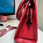 Badgley Mischka NWT  Red Small Braid Trim Convertible Top-Handle Bag Photo 3