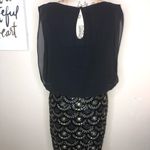 Aiden Mattox Quinten Black Sheer, Beaded & Sequined, Sleeveless Dress Size 2 Photo 6