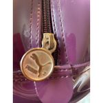 Puma  Purple Patent Vinyl Mini Handbag Purse Logo Zip Closure Studs Photo 1