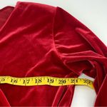 VTG MSK Women Red Velvet long sleeve wrap top side gathered shoulder pads 1X Photo 10