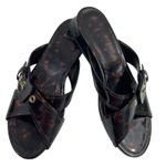 Stuart Weitzman Tortoise Shell Patent Leather Slide Sandals Mules Women's Size 9 Photo 1