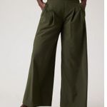 Athleta 16 Brooklyn Heights Pleated Wide Leg Pant 16 Aspen Olive Green Regular Photo 1