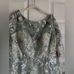 Mac Duggal  Floral‎ Embroidered Illusion Long Sleeve Gown- NWT 14 Photo 4
