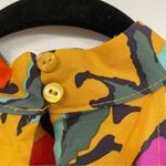 Haute Hippie  Mustard Yellow Floral Print Halter Smocked Boho Blouse L Sleeveless Photo 4