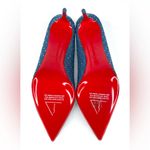 Christian Louboutin Kate Plum Strass 85mm Crystal Blue Denim Pumps Size EU 41.5 Photo 7