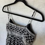 BCBGMAXAZRIA Black White Geo Print Babydoll Sequin Silk Blend Tulle Hemline Y2K Photo 3