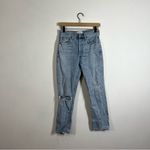 AGOLDE  Riley High Rise Straight Crop Jeans in Shatter Light Wash Distressed 25 Photo 4