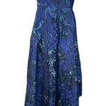 Calvin Klein  Navy Blue Floral Sequin Embroidered Embellished Sleeveless Gown Photo 2