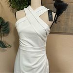 NWT Headed to Cocktail Hour White Halter Tulip Mini Dress Size M Photo 2