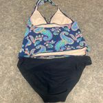 Old Navy -  Paisley Halter Bikini - Blue and Black Photo 1