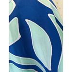 Nahe Wahine Hawaiian Watercolor Batik Mint Blue Flowy Cold Shoulder Blouse XS Photo 5