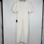 Lulus  Simply Beloved Puff Sleeve Bodycon Midi Dress White Size M Bridal Wedding Photo 8