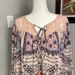 Black Rainn  Blouse with Crochet Shoulders 2X Boho Bohemian Flowy Light Purple Photo 1