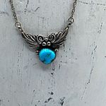 Navajo Native American artist Richard and Rita Begay sterling silver turquoise n Blue Photo 1