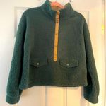 Olivia Sky Fleece Sky Sherpa - Green and Brown Pullover Jacket Photo 0